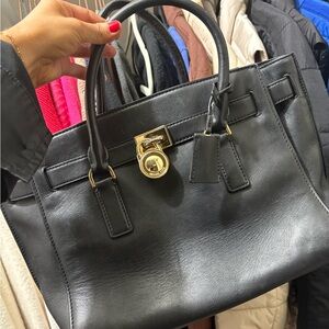 Elegant MK Black Leather Handbag